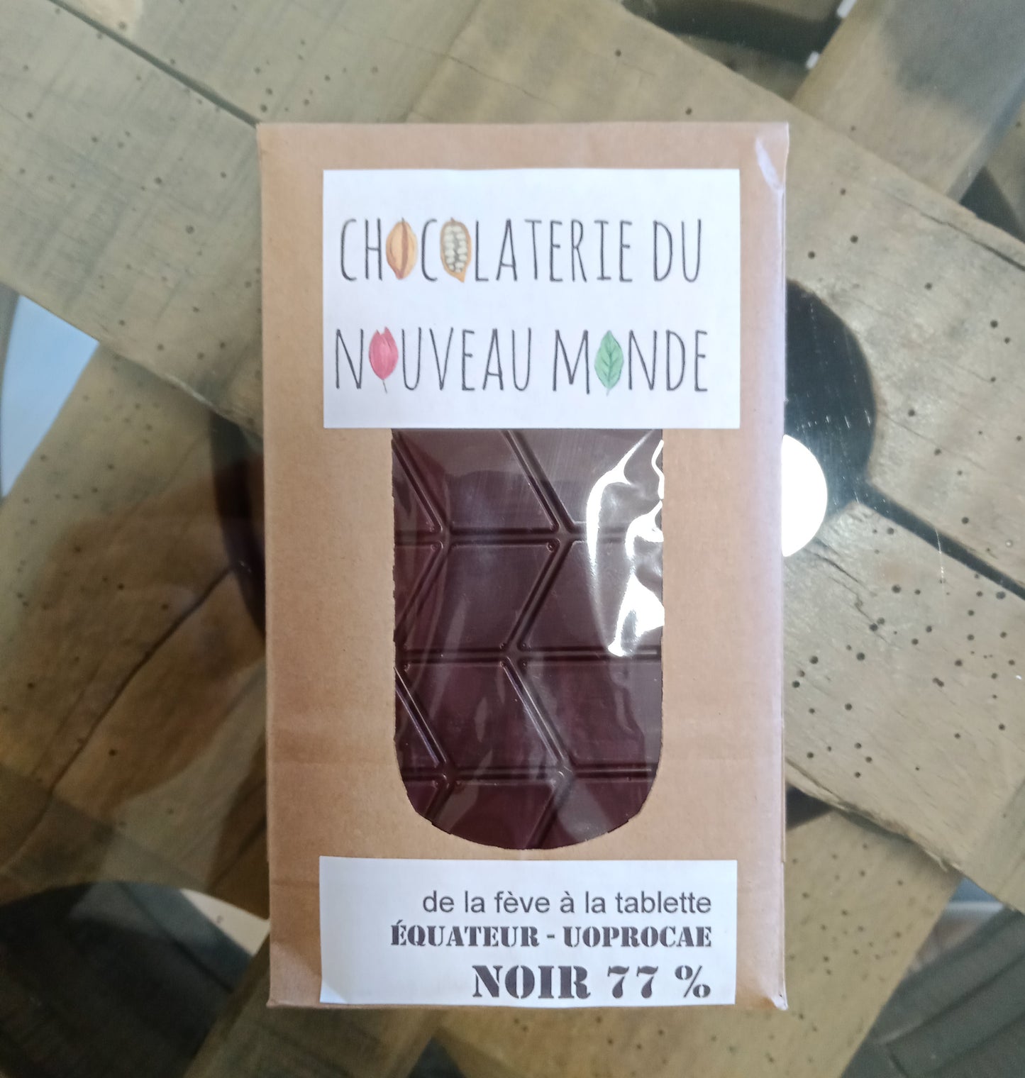 Tablette de Chocolat noir 77 % - biosourcé - Tablette de 70 g minimum