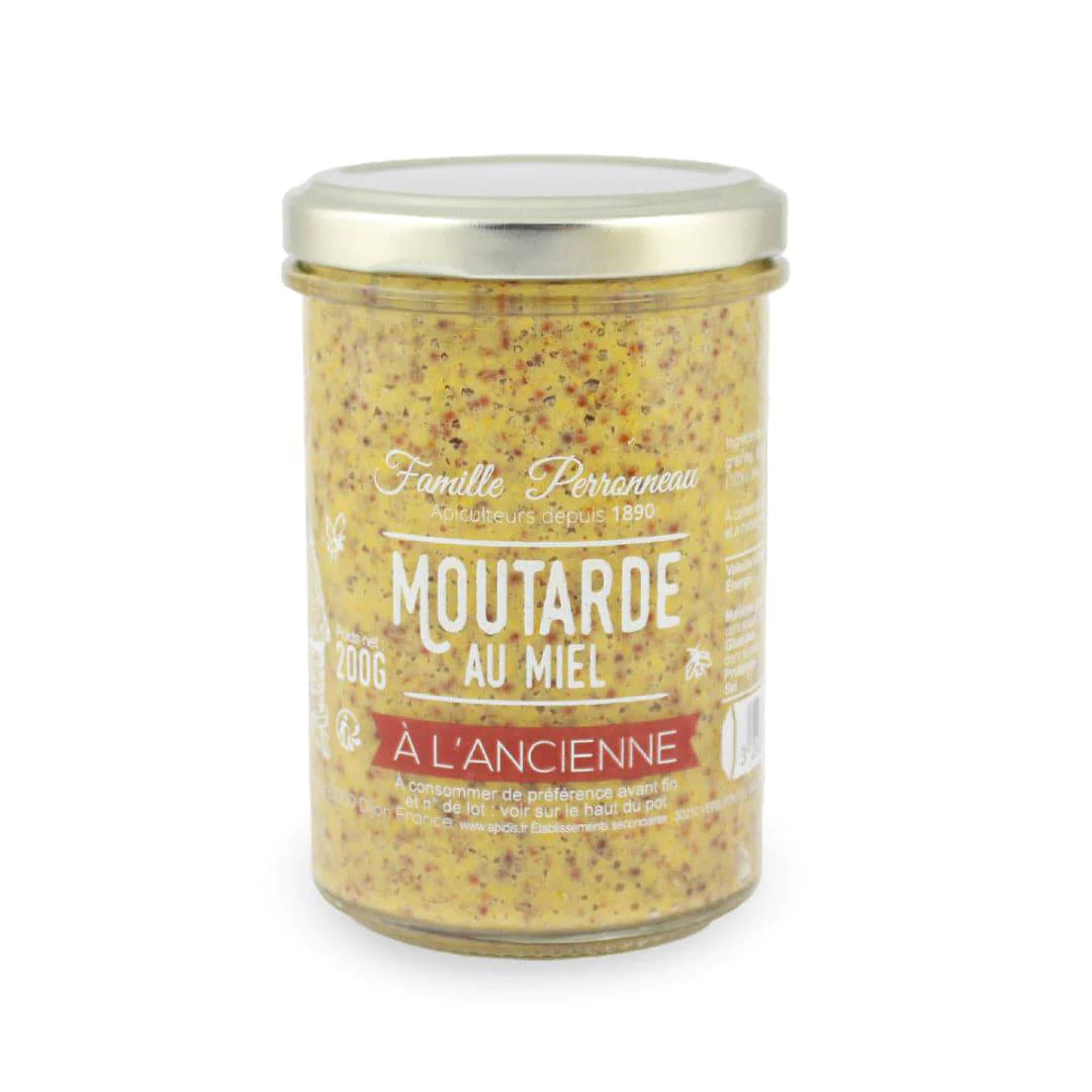 Moutarde à l'ancienne au Miel bio - Pot de 200g - Pack Éco