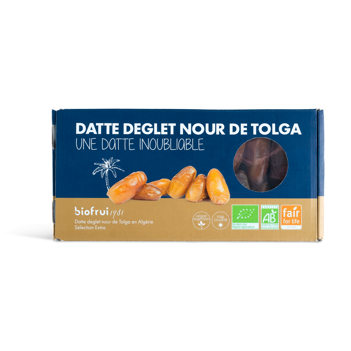 Datte Deglet Nour Sélection Extra bio et équitable de Tolga - Coffret éco-conçu de 400 g