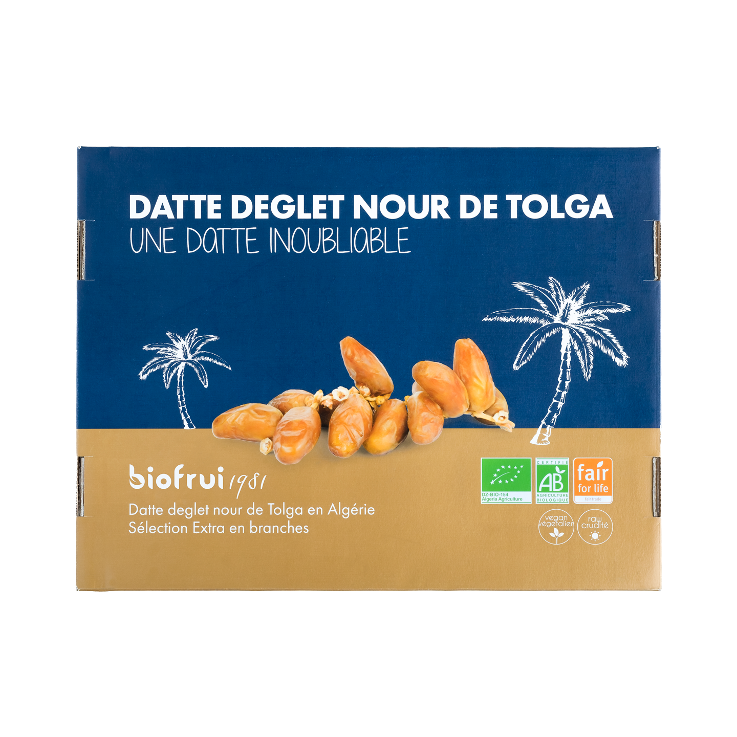 Datte Deglet Nour Sélection Extra en branches bio de Tolga (Algérie) - Vrac