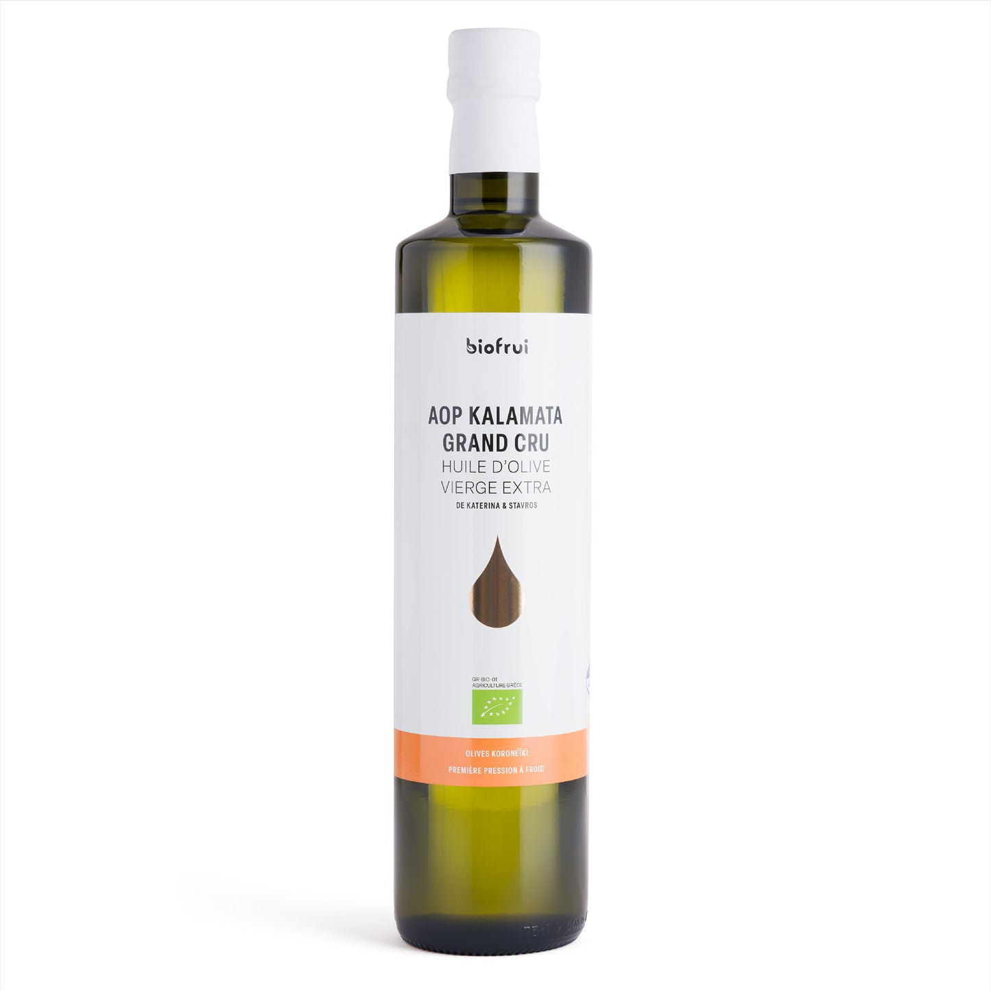 Huile d'olive Koronéïki bio de Kalamata AOP - Vierge Extra - Grand cru - Bouteille de 0.75 L