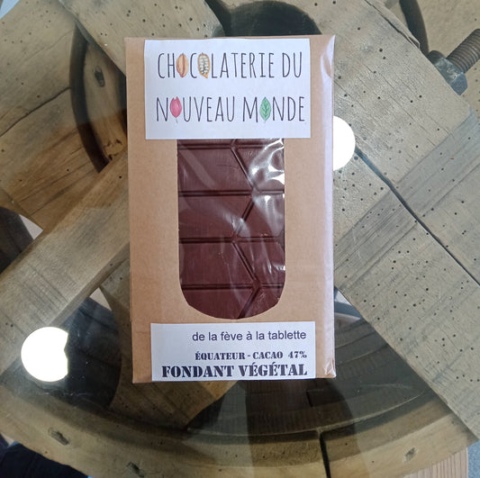 Tablette Chocolat fondant végétal 47 % - biosourcé - Tablette de 70 g minimum