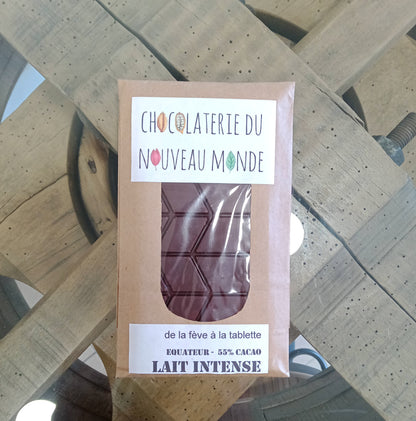 Tablette de Chocolat au Lait 55 % - biosourcé - Tablette de 70 g minimum