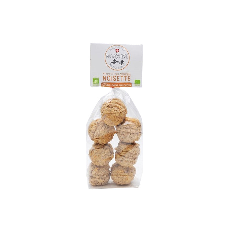 Macaron Artisanal bio à la Noisette - Sachet de 150 g - Pack Éco