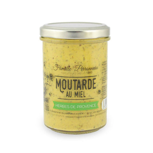 Moutarde au Miel et aux herbes de Provence bio - Pot de 210 g