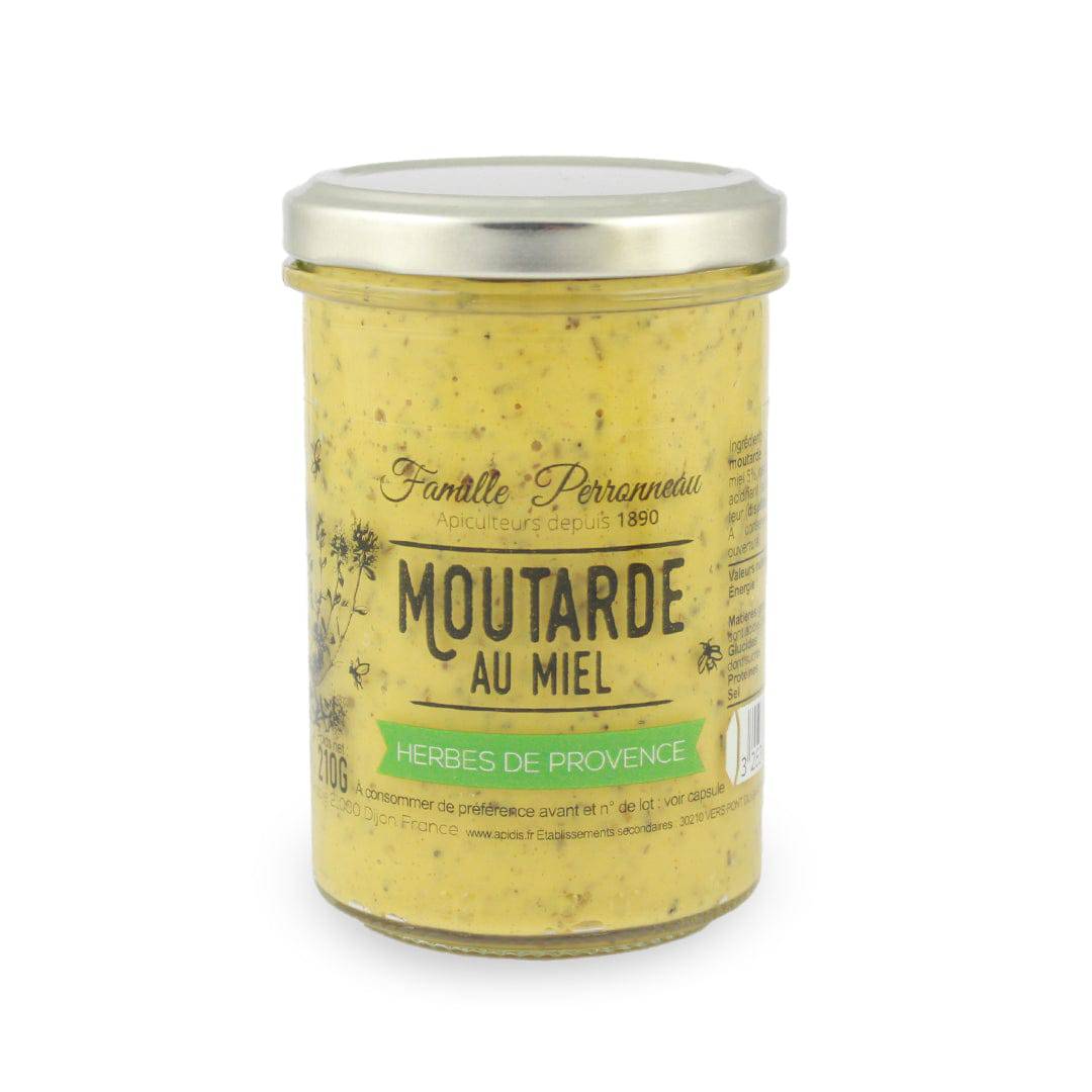 Moutarde au Miel et aux herbes de Provence bio - Pot de 210 g - Pack Éco
