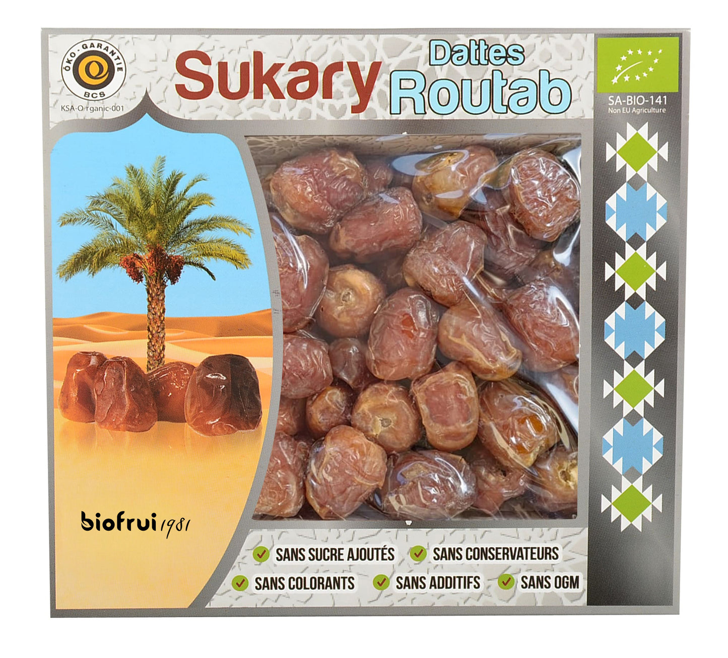 Dattes Sukary Sélection Extra Bio - Coffret de 500 g - Nouvelle récolte 2025