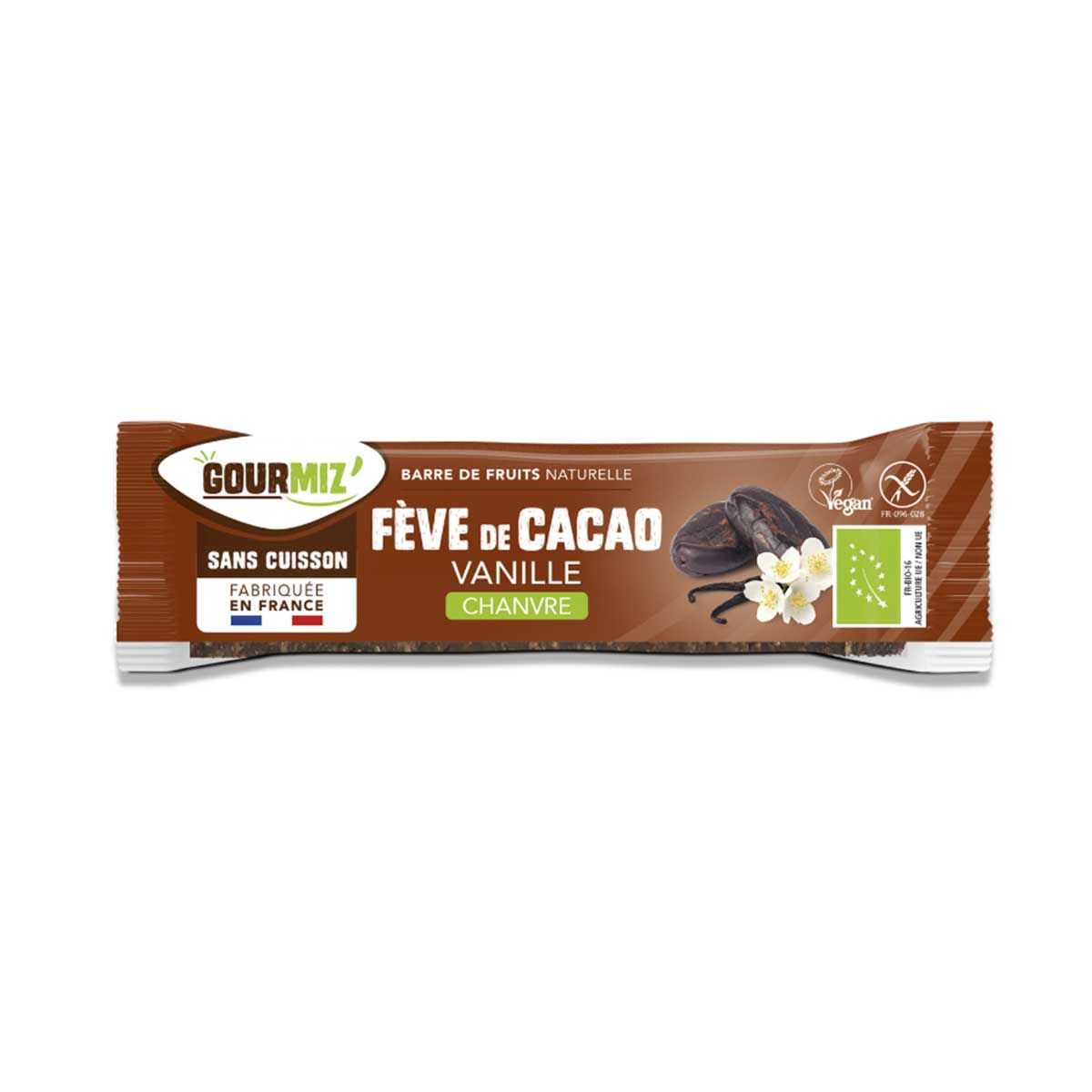 Barre de fruits naturelle Bio - Fèves de Cacao, Vanille, graine de Chanvre - Pack Éco