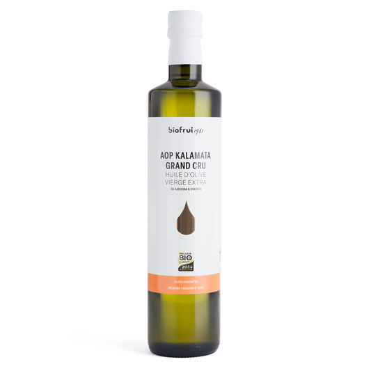 Huile d'olive Koronéïki bio de Kalamata AOP Vierge Extra Grand cru - Bouteille 0,75L - Pack Éco
