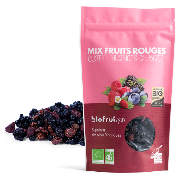 Mix Superfruits rouges séchés entiers bio des Alpes Dinariques - Sache ...